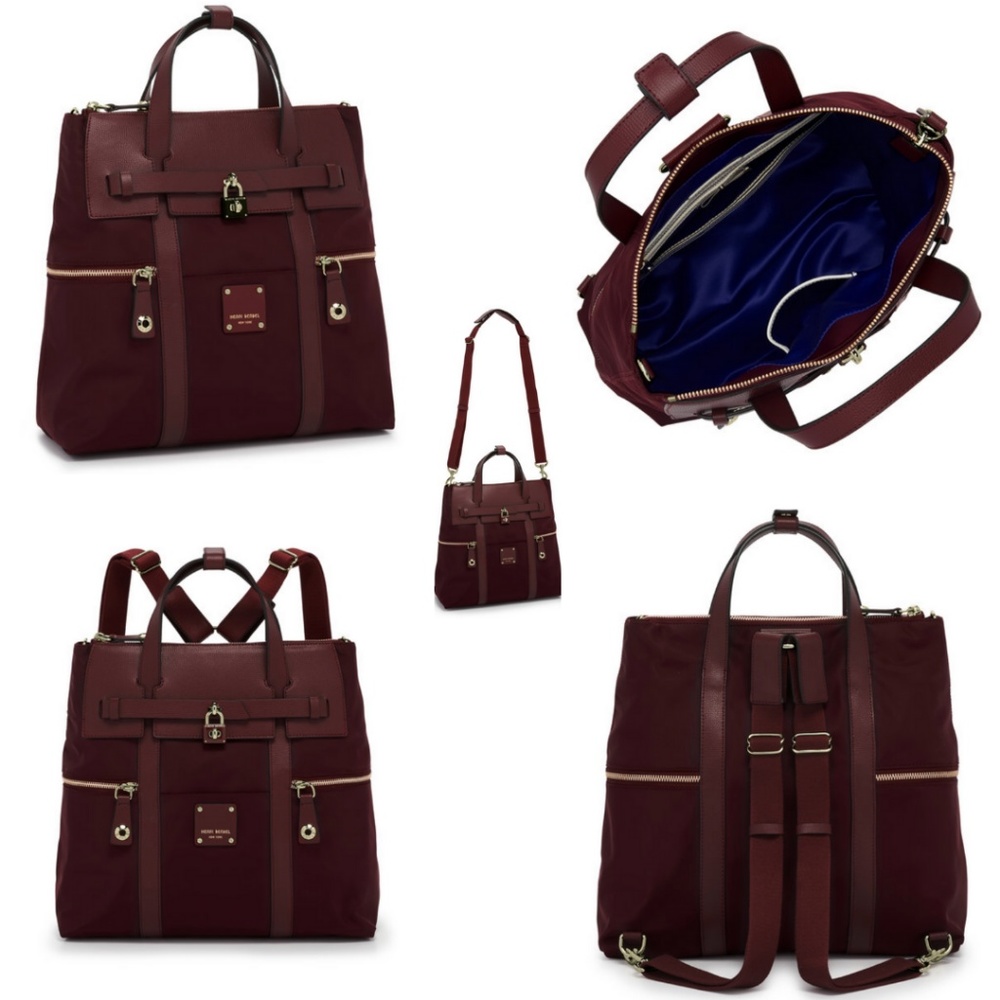 SOLD Henri Bendel Jetsetter Purse Backpack Oxblood - Picture 7 of 8